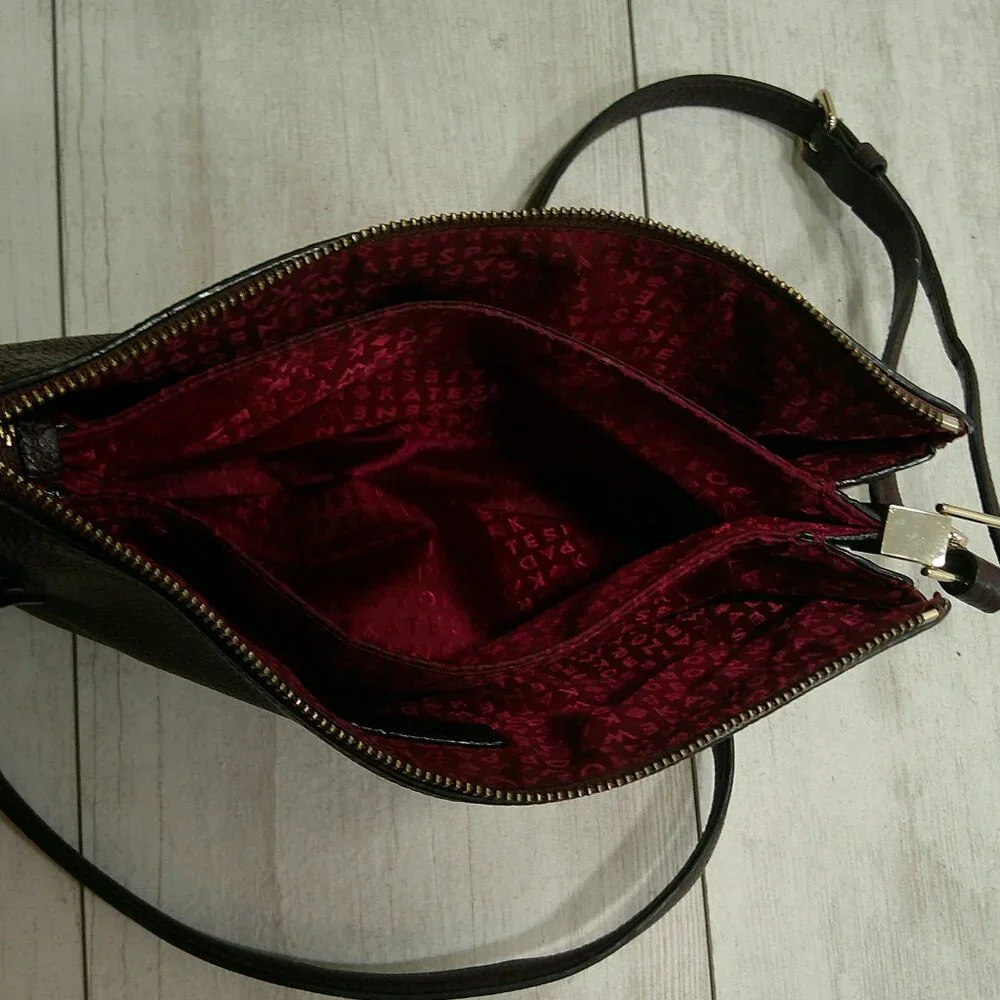 Kate Spade New York Madelyne Mulberry Street Burgandy Wine Leather Crossbody Bag